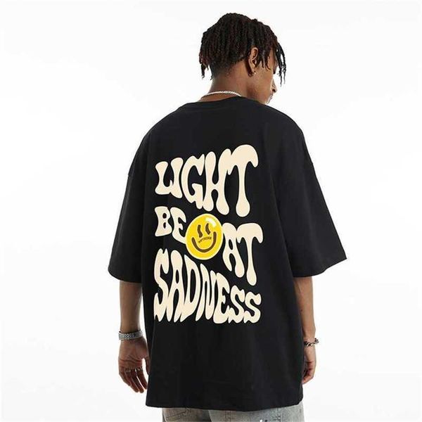 

20% off trendy ins street short sleeve t-shirt for men's summer fashion loose oversize half sleeves, White;black