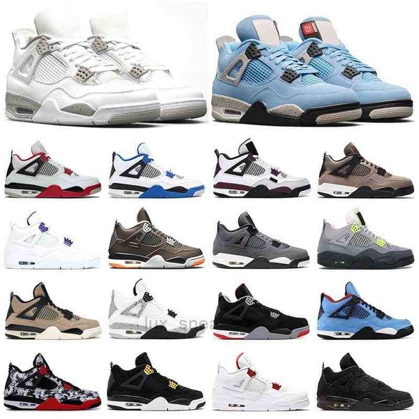 

2021 mens trainers basketball shoes 4s white oreo university blue fire red black cat purple metallic cactus jack alternate womens sport