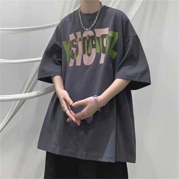 

22% off chaopai letter printing short for boys summer thin half sleeve loose street t-shirt top, White;black