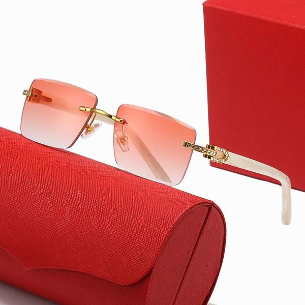 

pink sunglasses woman rimless sunglasses for men fashion classic brand antireflection goggle american eyewear business affairs elegant sungl, White;black