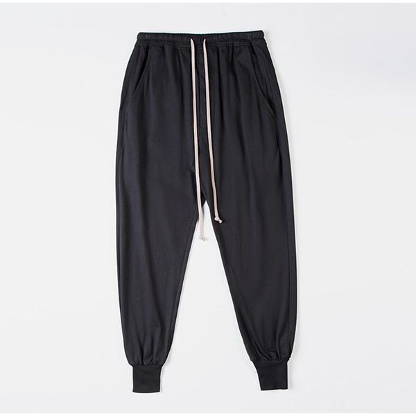 

pants rick casual pants sweatpants ro drawstring elastic waist men's owens pants men's clothing traf streetwear, Black