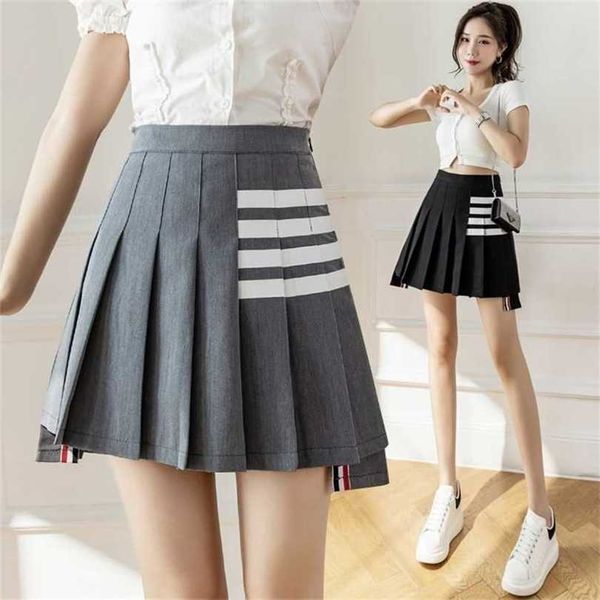 

22% off grey waist pleated for women in summer new wang same style tb slim word skirt, Black