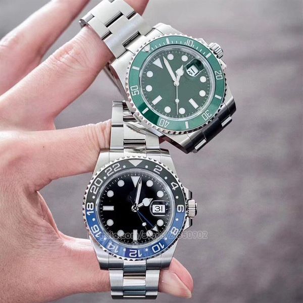 

mens watch ice out gmt batman mechanical wristwatch 50th anniversary relogio luxo green dial jubilee oyster braceler gmt automatic212n, Slivery;brown
