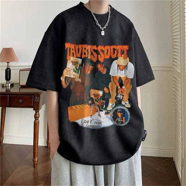 

20% off cartoon printing short sleeve summer suede t-shirt men's chaopai street loose top, White;black