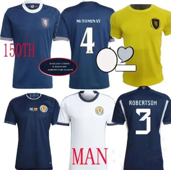 

scotland 150th anniversary 2023 scotland soccer jerseys away special robertson football shirt kids 150 years home jersey goalkeeper yellow, Black;yellow