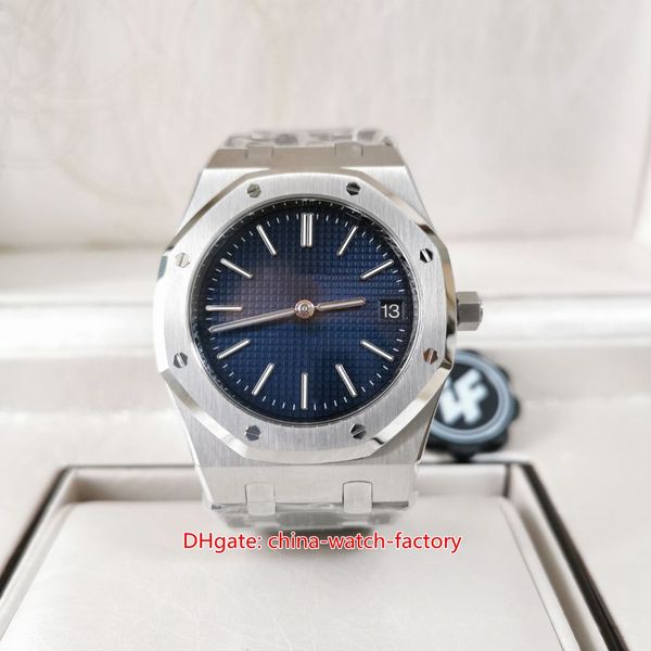 

zf factory mens watch 50th anniversary 39mm x 8.5mm 16202 15202 blue dial extra-thin 904l steel watches mechanical cal.2121 movement automat, Slivery;black