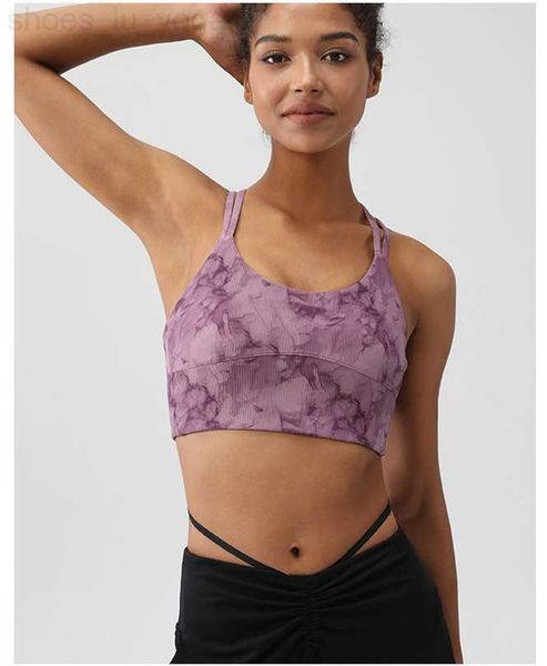 

ll women yoga tie-dye fitness bra crew neck gril fintness tank vest solid workout breathble shockproof female f2301