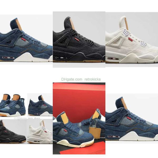 

women men 4 denim blue black white denim shoes 4s blue jeans sports sneakers