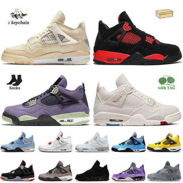 

with box jumpman 4 4s women mens basketball shoes sail red thunder canyon purple suede taupe haze university blue canvas black cat cool grey