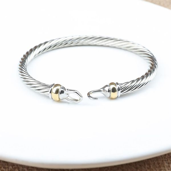 

fashion bangle cable wire bracelet u bangle silver wire exquisite simple jewelry bangle for women 5mm184s, Black