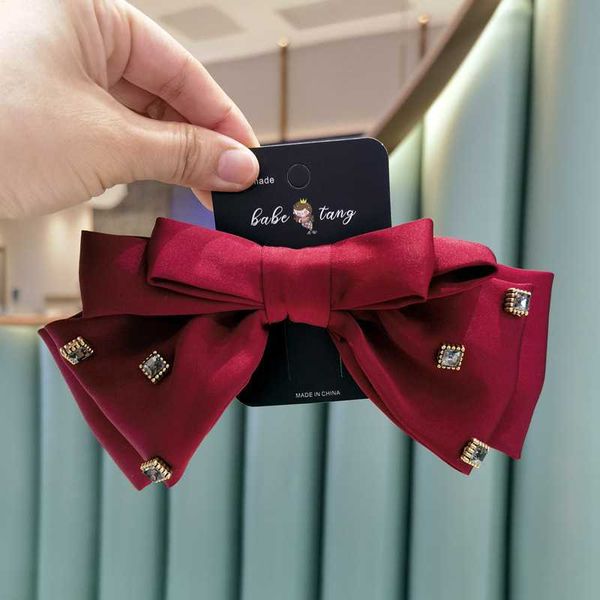 

butterfly barrettes style hair accessory from the store escaping princess korean edition with diamond inlay oversized back spoon bow knot ha, Golden;silver