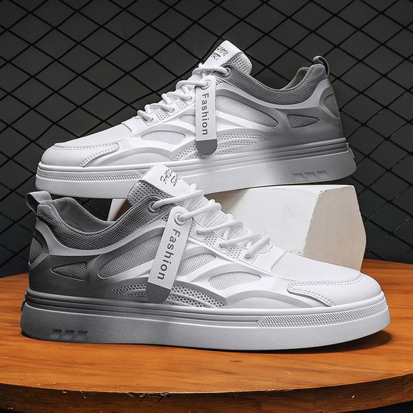 

dress shoes casual autumn men spring sneakers light vulcanize white allmatch male flats laceup platform 230422, Black