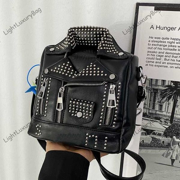 

designer smiling face backpack personality rivet cross body bag fashion shoulder wallets women multifunctional luxury leisure handbag 230423