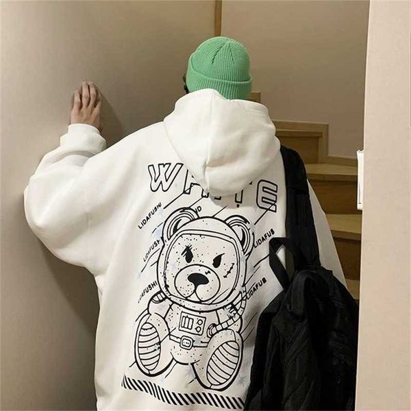 

20% off new autumn winter tape stamping printing white oil painting coat men's and women's street ow hooded guard, Black
