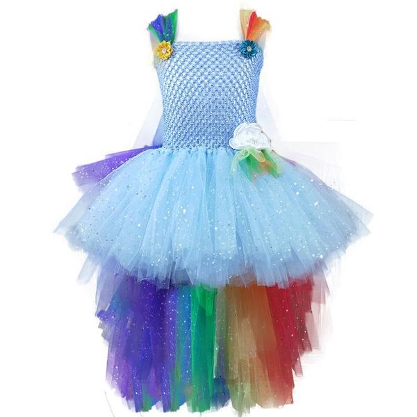 

girl's dresses baby girls formal summer clothes children wear tuxedo sequins flash short back long dance skirt piano performance e18585, Red;yellow