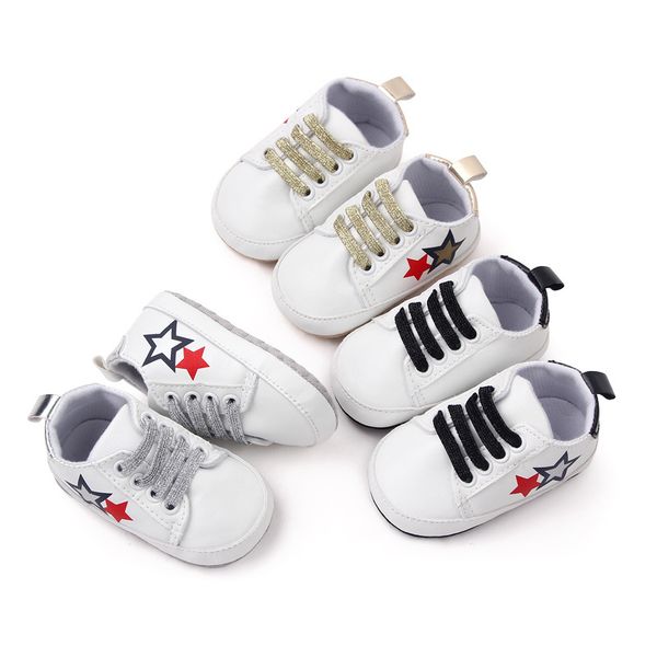 

first walkers newborn baby boy girl shoes infant toddler casual sneakers pu letter anti-slip cotton sole crawl crib shoes