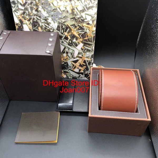 

quality brown color leathe boxes gift box 1884 watch box brochures cards black wooden box for watch includes certificate new 284s, Black;blue