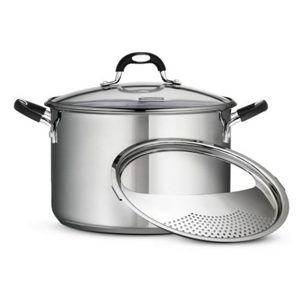 

gourmet stainless steel 8 quart lock and drain stock pot