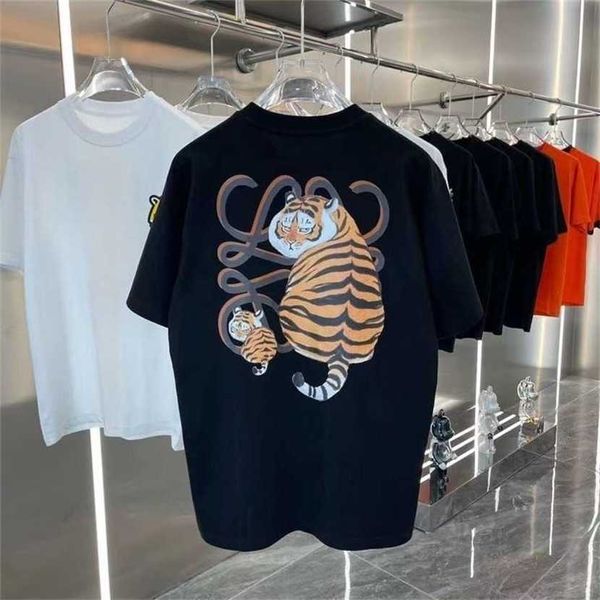 

24% off pure cotton luo new tiger letter printing sleeved men women's versatile european and american trendy short sleeves, White;black