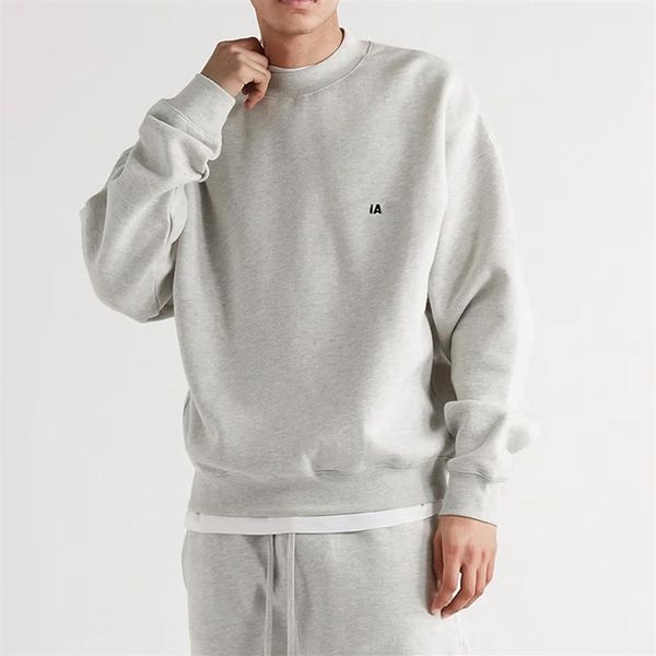 

23ss usa autumn winter flocked print hoodie men women fleece velvet crew neck warm sweatshirt plus size skateboard2442, Black;brown