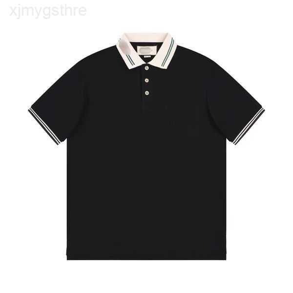 

men's polos summer polo shirt polo neck short sleeve t-shirt large men's clothing fashion label high-end business casual half coll, White;black