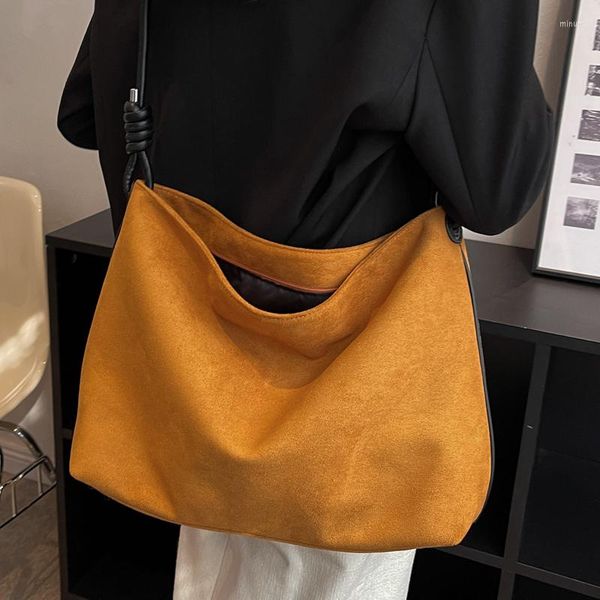 

bag faux suede crossbody for women luxury designer handbag purse large big shoulder female fashion