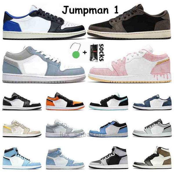 

2021 jumpman 1s low men basketball shoes 1 university blue hyper royal paint drip light midnight navy smoke grey women sneakers sports