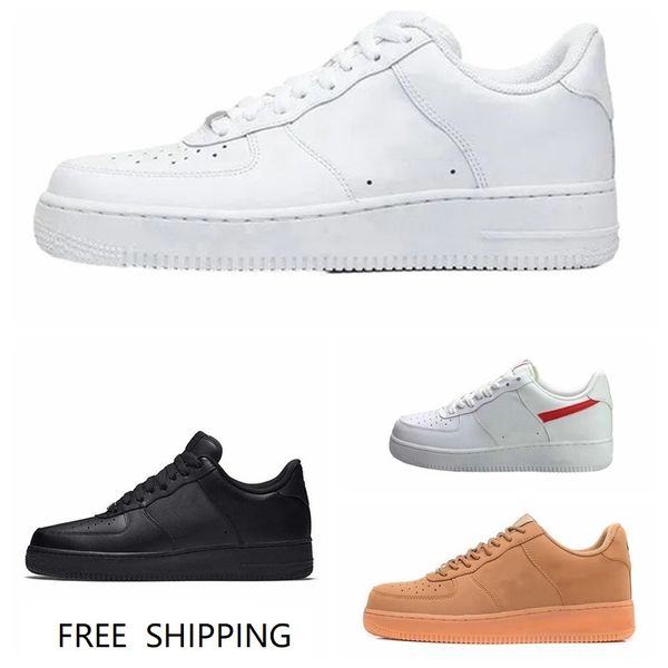 

2024 1s 1 07 black flax shoes classic af1 low airforce air''forces 1 white wheet red sneakers for women and men us size 5-13 eur 3