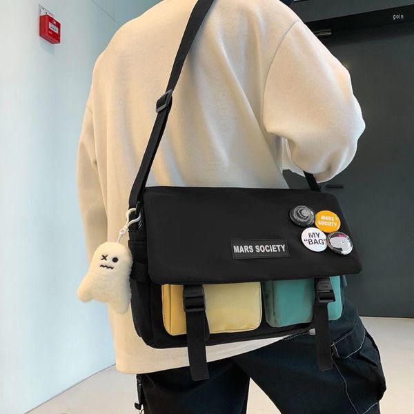 

bag nylon crossbody bags for women fashion handbags shoulder large capacity men messenger youth man body school satchel