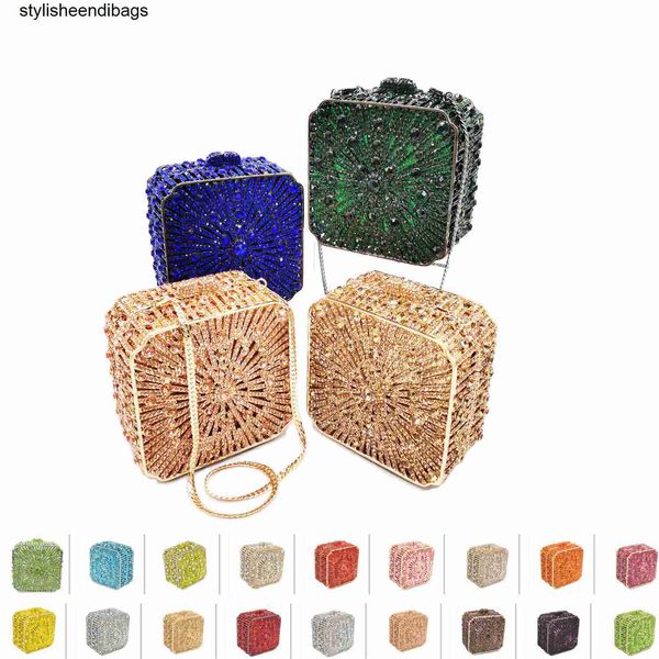 

stylisheendibags shoulder bags female banquet party purse luxury crystal clutch bag box metal frame chain women evening bag girl golden hand
