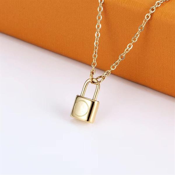 

lock head pendant necklaces titanium steel designer for women men luxury jewlery gifts woman girl gold silver rose gold whole 3318