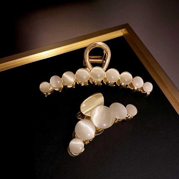 

pink barrette south korea clasp cat eye hair clip south korean summer back brain spoon temperament net red clip headwear shark clip hair cli, Golden;silver