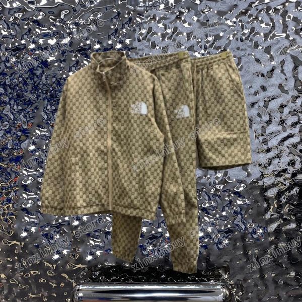 

xinxinbuy men designer jacket coat 23ss double letter jacquard fabric embroidery short sleeve cotton women apricot black s-2xl284k, Black;brown