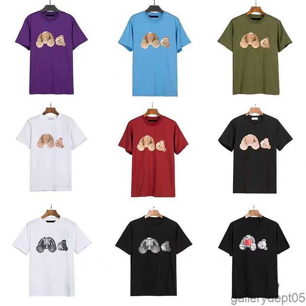 

mens designer t shirt broken bear letters tee palms womens print tshirt summer trend short sleeve casual shirts crew neck pullover high stre, White;black