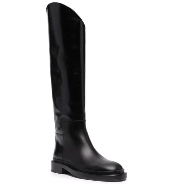 

falazoe leather riding boots for women designer brand luxury tall black slip on wide calf knee high boots quality female shoes9345725