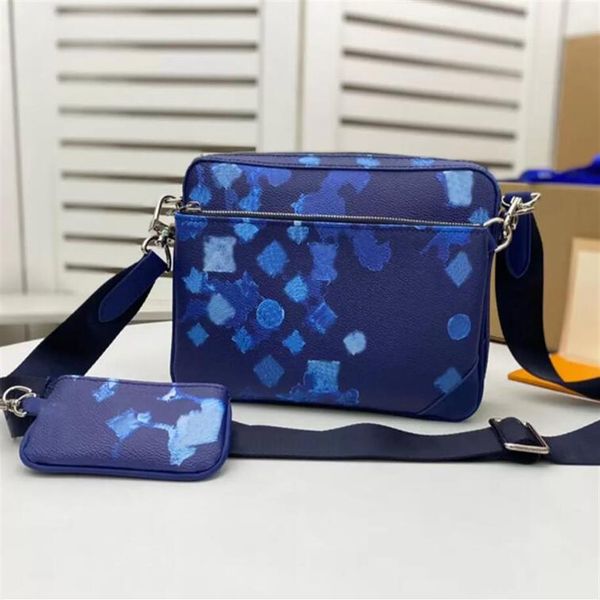 

2023 wallet luxury designer bag mens three-piece satchelsmall messenger223k
