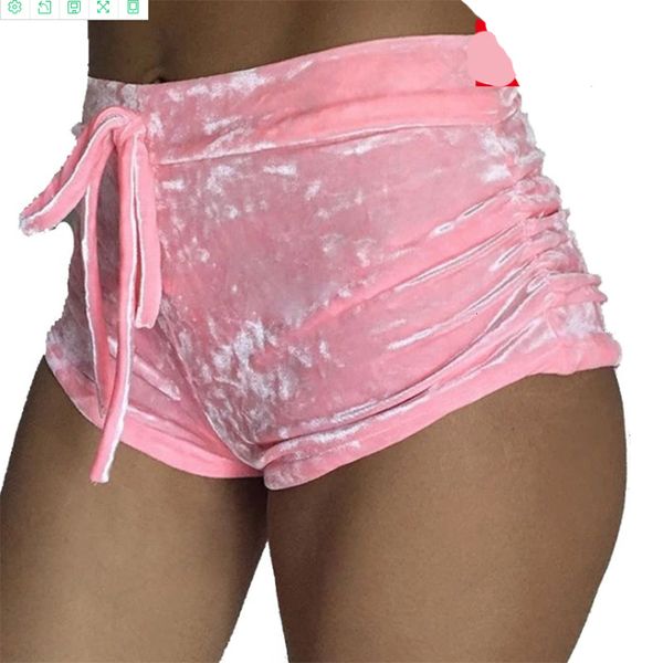 

women's shorts 2023 women pink velvet fashion bodycon workout flannel short pants feminino pantalones mujer fitness soft sportwear 2304, White;black