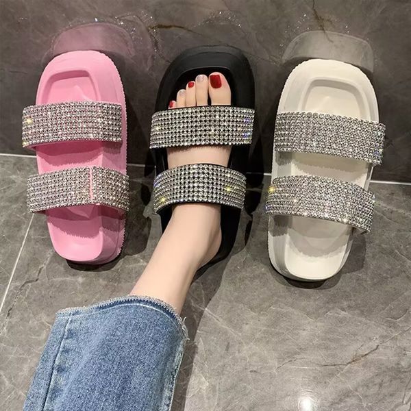 

summer women's platform slippers fashion cute beautiful outdoor shopping casual personality beach sandals, Black