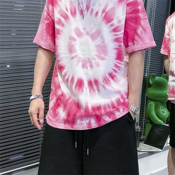 

24% off spring/summer heavy industry wash tie dye hip hop short sleeve loose ins fashion t-shirt top, White;black