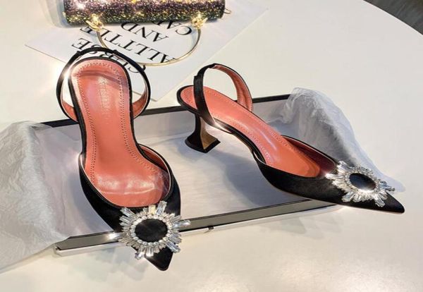 

high heelshigh heel sandals amina begum crystal embellished satin slingback pumps muaddi crystals elastic slingbacks 8cm with box5085557, Black