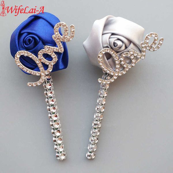 

other fashion accessories handmade 1pcslot royal blue ivory wedding corsages boutonniere groom boutonniere wedding flowers boutonniere pin b, Silver