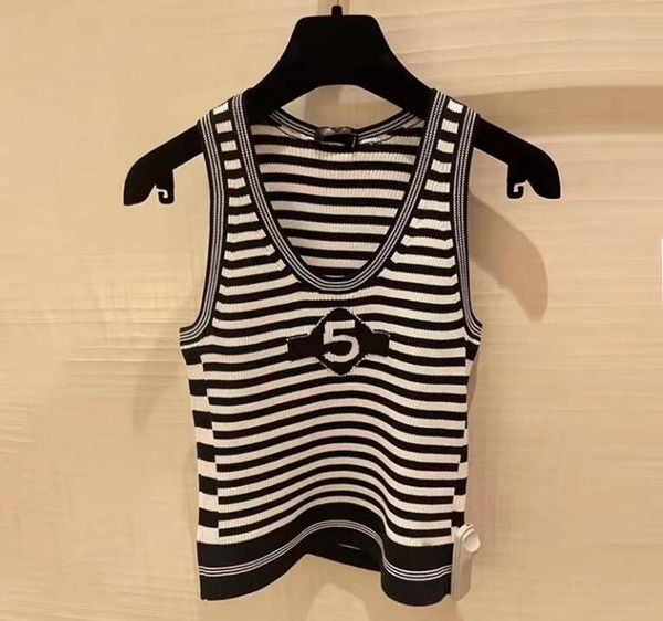 

season 5 women's tanks camis stripes knitted vest sleeveless sweater tank top, White