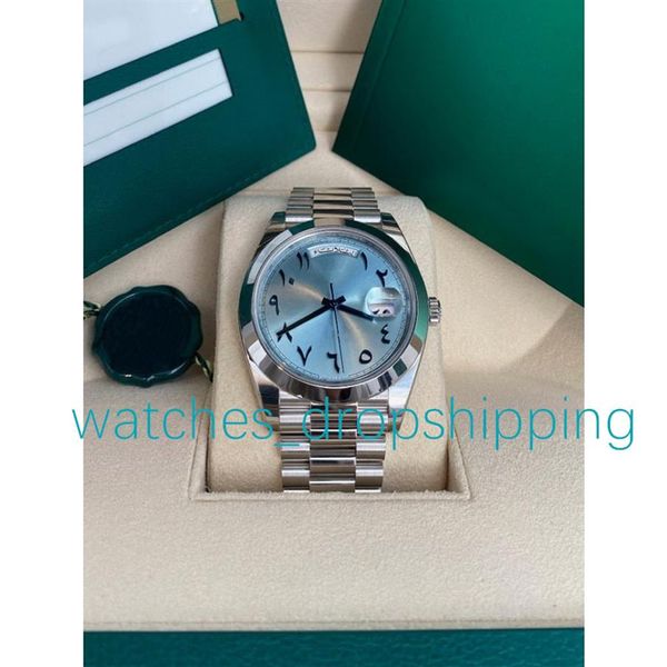 

fashion mens watch daydate 40mm roman numerals dial ref 128239 series 2813 high-quality movement sapphire glass style sports wrist2675, Slivery;brown