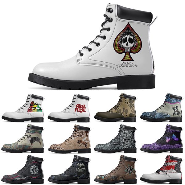 

Diy Fashionable Versatile Outdoor Boots Non-slip Winter Comfortable Casual Customized Elevated Classsic Light OliveDrab Totem Boots