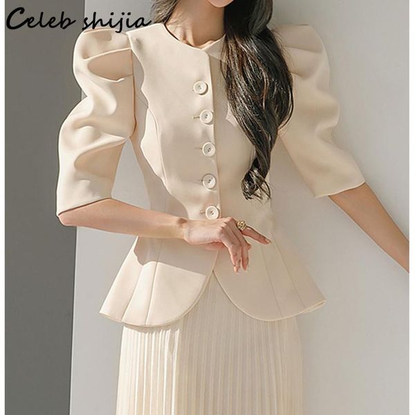 

pants chic apricot blazer and skirt set women 2022 summer elegant 2 piece set women dress skirt korean fashion business ol skirt suit, White