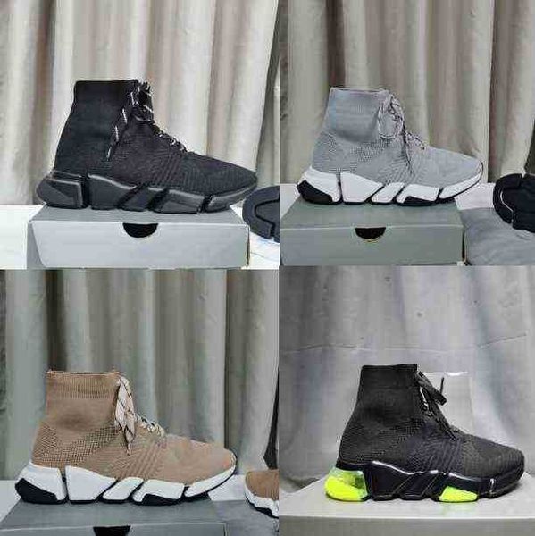 

triple s 2.0 knit socks shoes mesh high race runners men and women designer sneakers platform with laces casual trainers