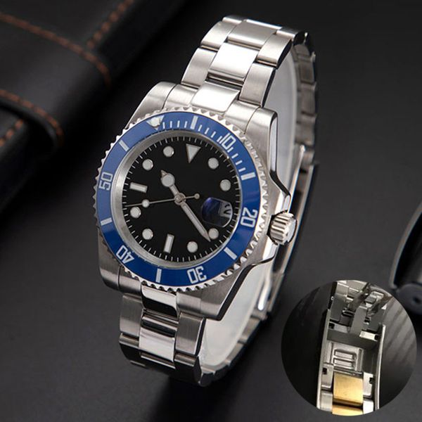 

new ceramic bezel automatic 2813 movement mens mechanical stainless steel watch master men fashion adjustable clasp clasp watches business w, Slivery;brown