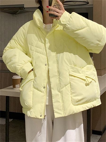 

leather yitimoky yellow parkas women oversized puffer jacket fall winter coats 2022 new loose casual y2k warm outwear green white black