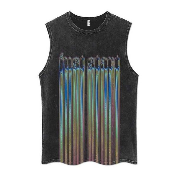 

20% off street hiphop washed old outerwear sleeveless t-shirt men's hip hop ins chaopai loose sports tank top, White;black