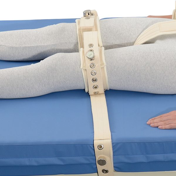 

lying bed legs magnetic lock restraint belt for thigh to bind agitated patients seclusion and restraint in psychiatric hospital